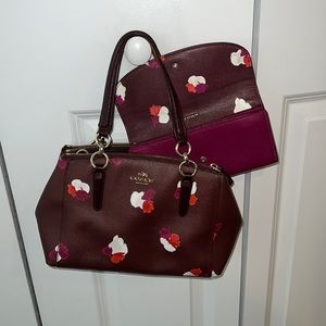 Coach handbag with matching large wallet.